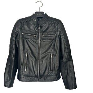 Bespoke Women’s Size Medium Black Genuine Leather Motorcycle Biker Jacket NWOT